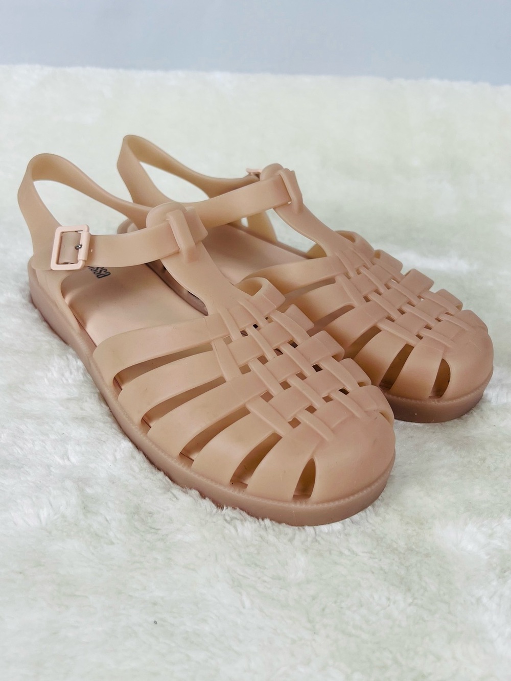 Melissa Nude Tan Fisherman Jelly Sandals - Adjustable Strap
